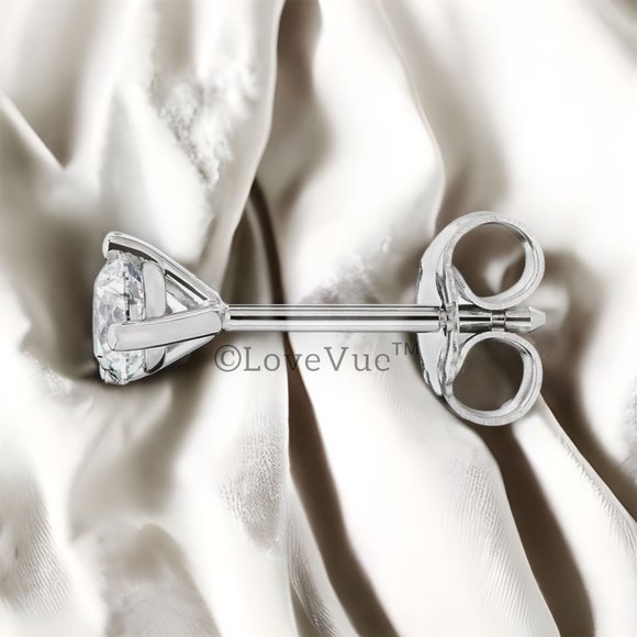 Certified 1ct. t.w. Diamond Three-prong Brilliant Cut Stud Earrings - Picture 3 of 15